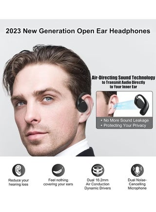Open Ear Headphones,Bluetooth 5.3 Wireless Headphones With Mic For iPhone Android,Touch Control Air Conduction Earbuds,36H Playtime With Charging Case,IPX5 Waterproof Headphones For Sports - view 4